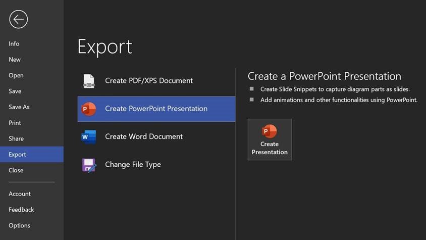 Exporting Visio Diagrams to PowerPoint or Word